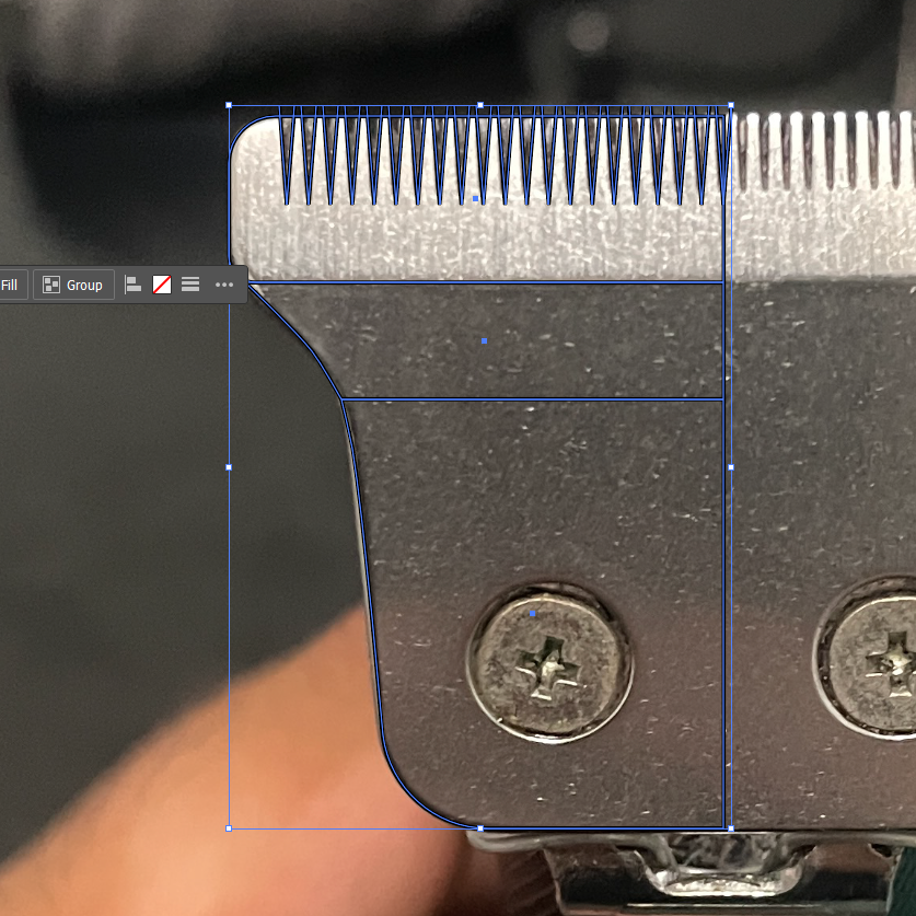 Hair trimmer: SVG tracing process