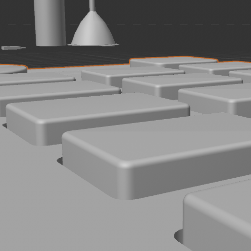 Remote model: recessed buttons detail