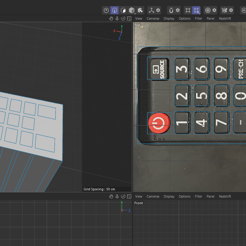 Remote model: buttons process