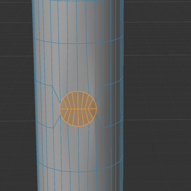 Hair trimmer model: button creation through polygon editing