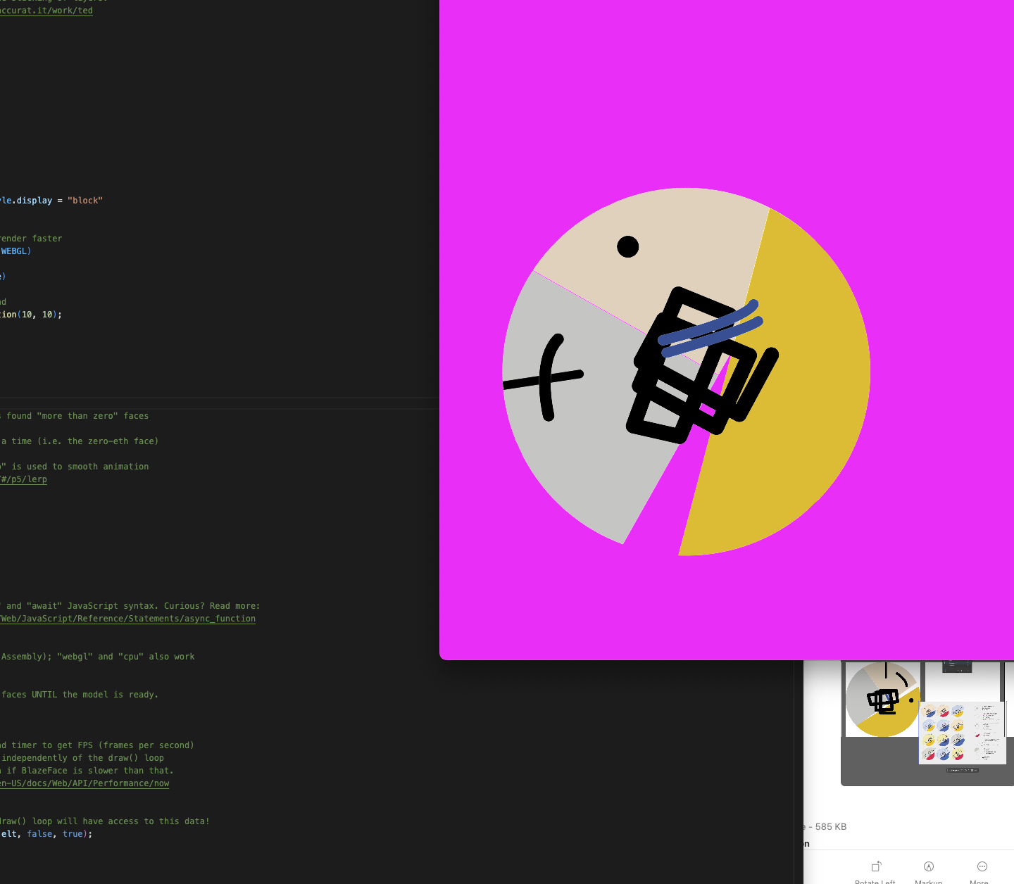 p5.js BlazeFace/ 2D Mirror exploration