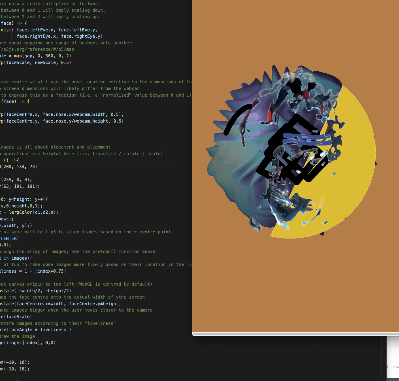 p5.js BlazeFace/ 2D Mirror exploration