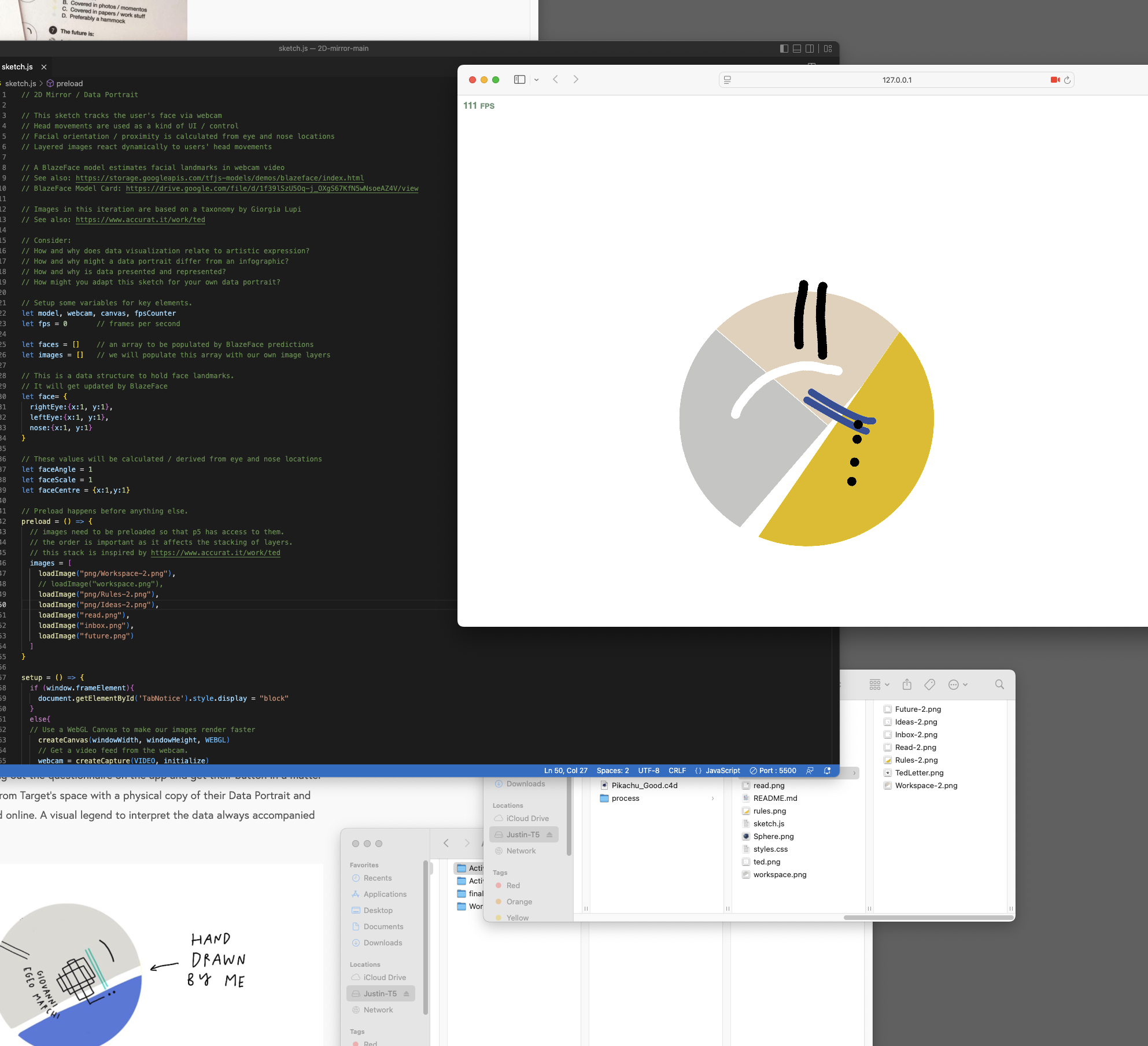 p5.js BlazeFace/ 2D Mirror exploration
