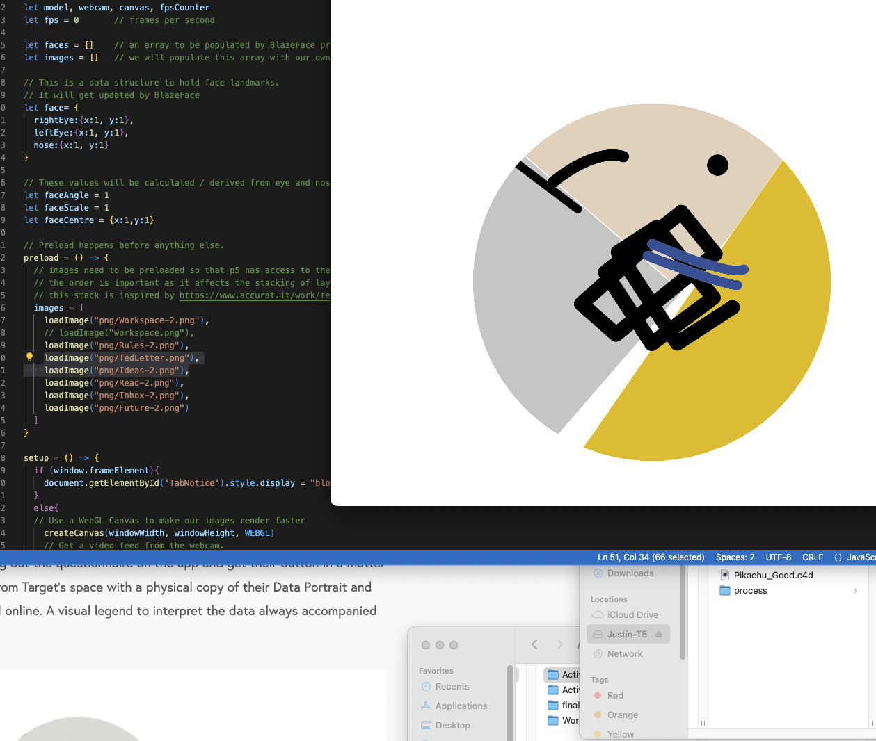 p5.js BlazeFace/ 2D Mirror exploration